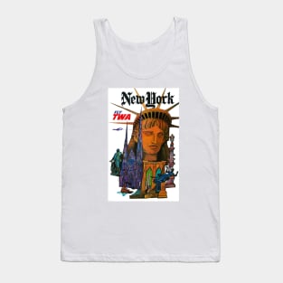 Vintage Travel Poster New York USA Fly TWA Tank Top